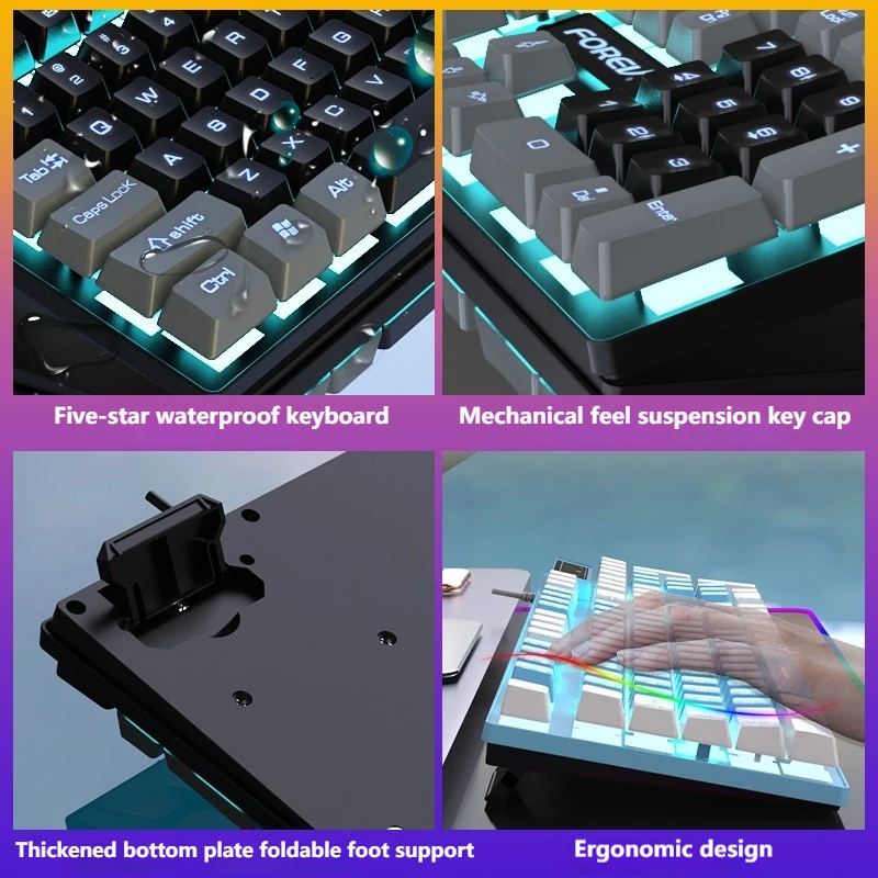 Wired Color Blocked Mechanical Keyboard Rgb Light Effect Waterproof Sweat Proof Usb Interface104 Keysuitable Gamer Office Use