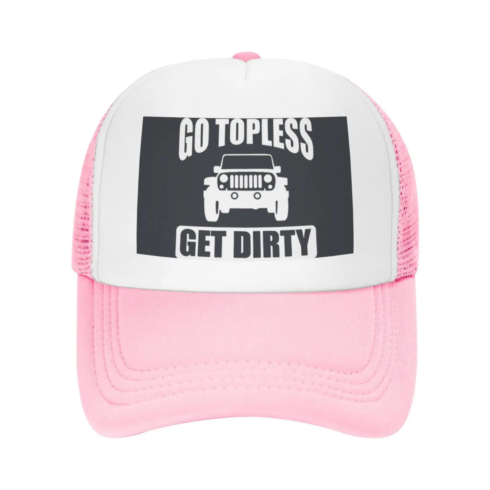 Go Topless Get Dirty Car Front Adjustable Outdoor Adult Mesh Baseball Hat Truck Hat Sandwich Hat