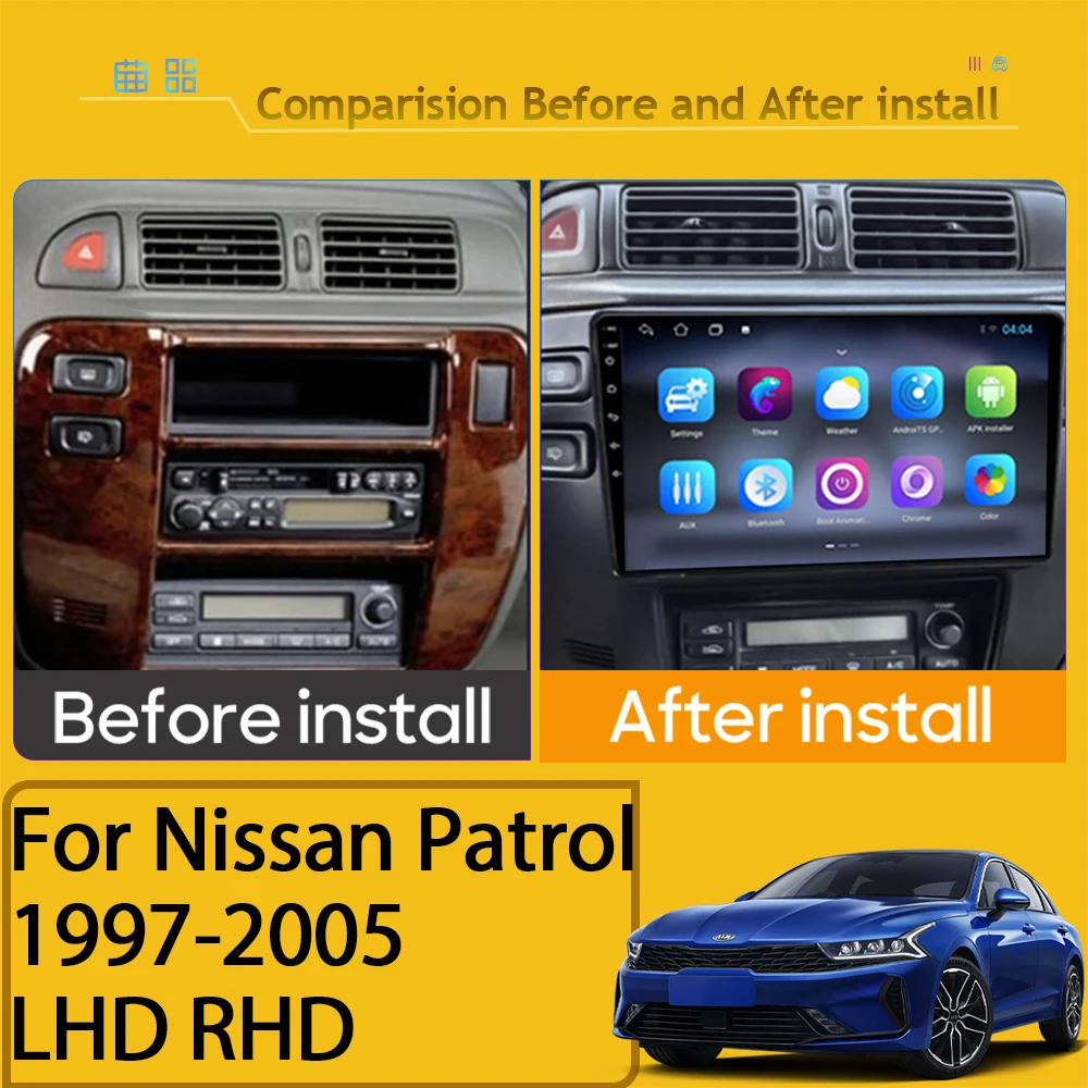 Auto Player Android For Nissan Patrol V5 Y61 2002-2004 LHD RHD Car Radio Multimedia GPS Video Navigation Stereo 2din Carplay BT