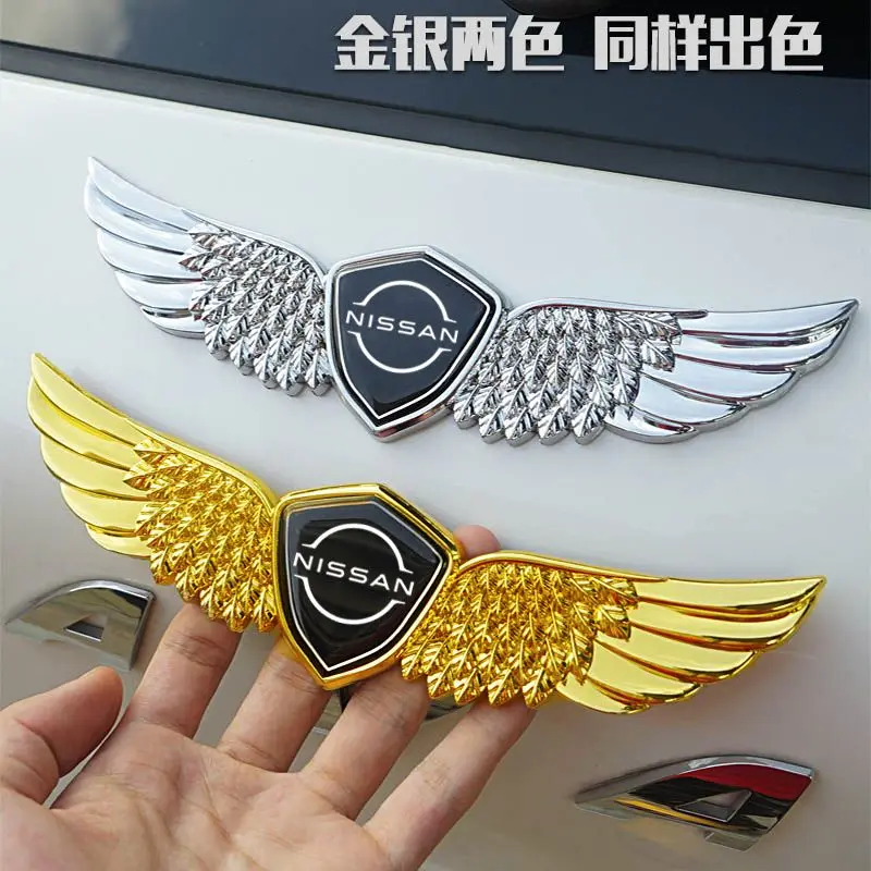 Car Wing Emblem Badge Sticker for Nissan Sentra Sylphy Tiida Qashqai SUNNY VERSA X-TRAIL Altima Rogue LANNIA Juke Kicks Blue