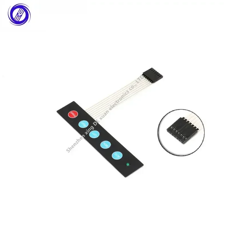1x5 1*5 5 Key Matrix Membrane Switch Keyboard Control Panel Display Switch with LED 5Keys Control Panel Pad DIY Kit For Arduino
