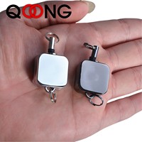 30CM Metal Square Mini Easy To Pull Key Chain  Extendable Hanging Rope Buckle Keychain Anti Loss Anti Theft Employee’s Card  H10