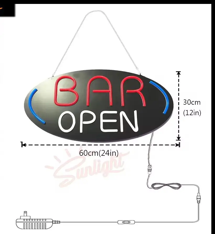 OPEN Neon Sign Light LED Wall Decoration Neon Lamp Bedroom Home Party Commercial Lighting Colorful Tube Club KTV Night Light OPE