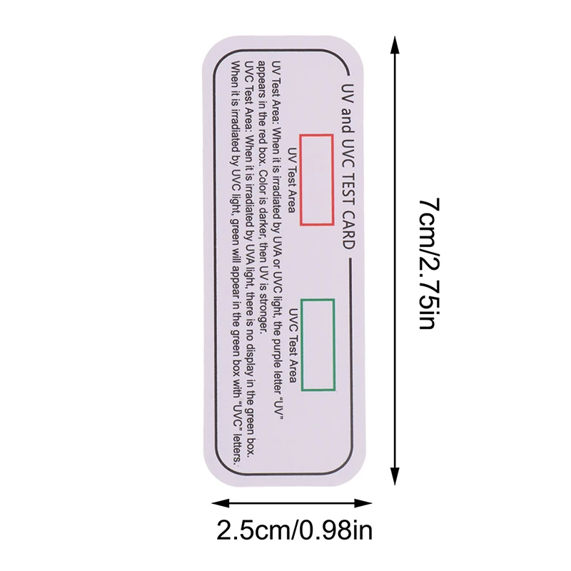 10 pcs/set cartões de teste de luz uva uvc cartões de luz de comprimento onda indicador cartões acessórios