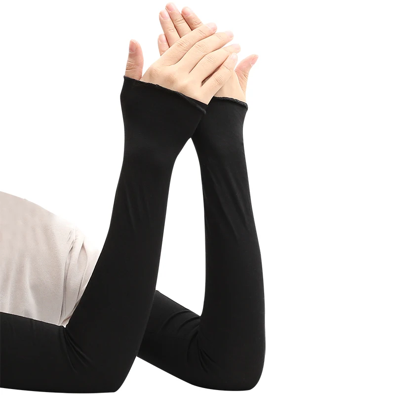 أكمام طويلة من الحرير الجليدي للصيف لتظليل الذراع ، أكمام مضادة لحروق الشمس ، أكمام قيادة اليد ، قفازات بدون أصابع ، موضة رياضية للأماكن الخارجية