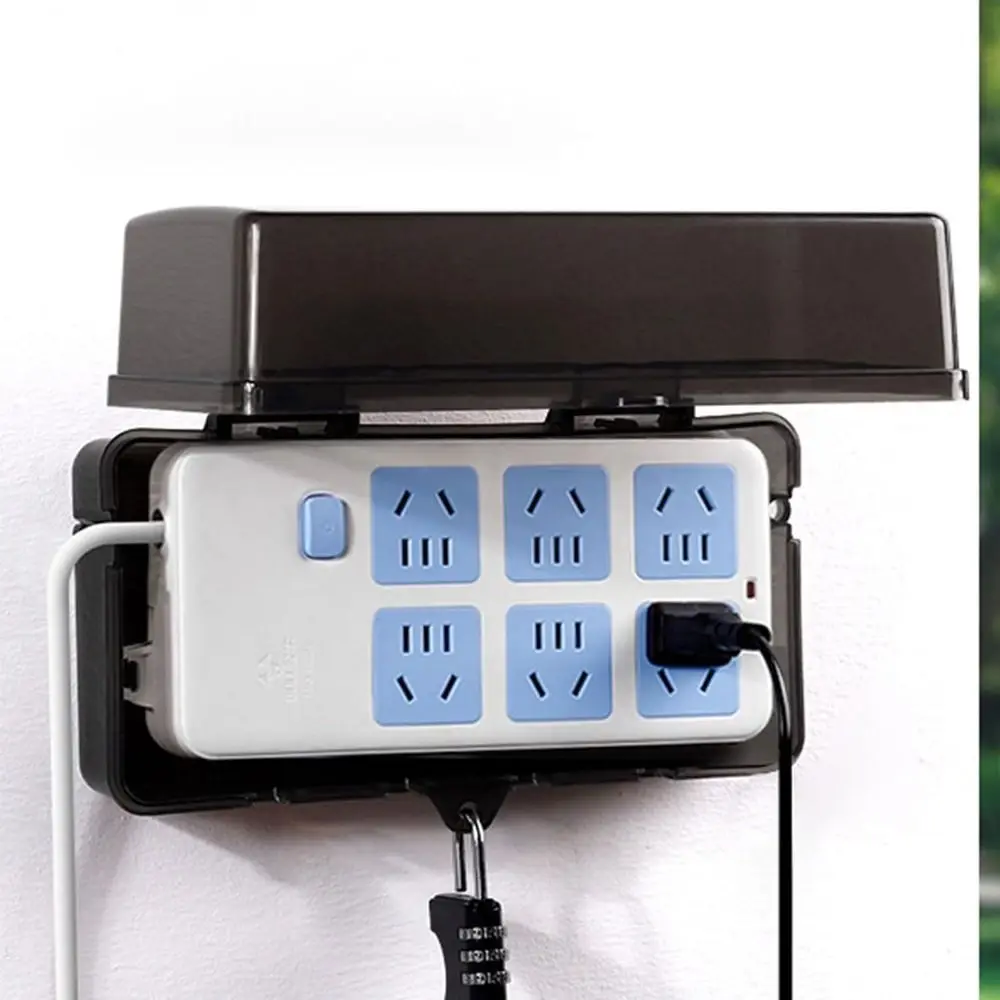 Portable Plastic Plug Box Waterproof Anti-theft Cable Management Box Weatherproof Protect Outlet Extension Lead Cover Outdoor