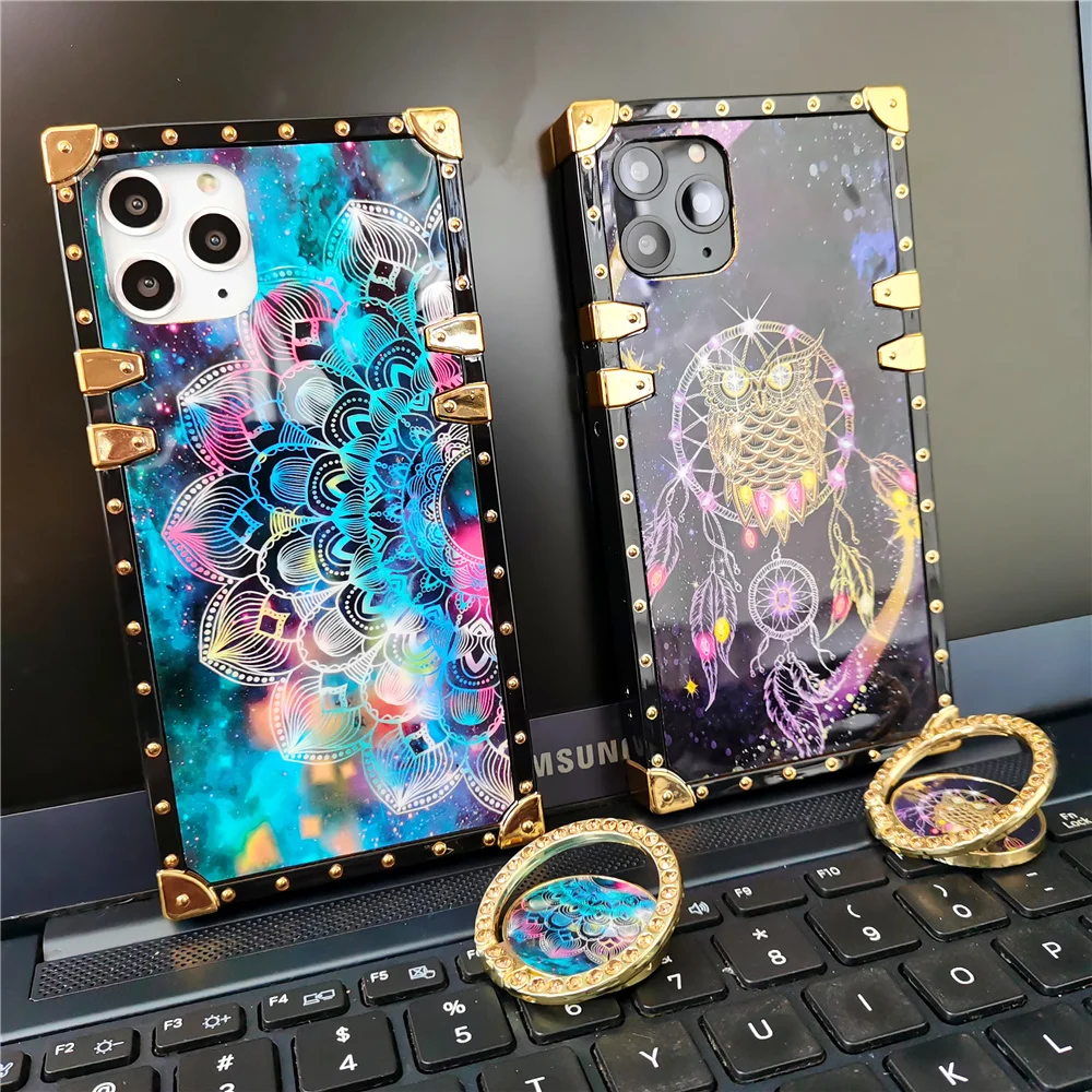 

Luxury Glitter Shockproof Cover Women Retro Floral Owl Phone Case for Samsung Galaxy S25 Ultra Edge S24 Ultra S24 FE S23 S22 S21