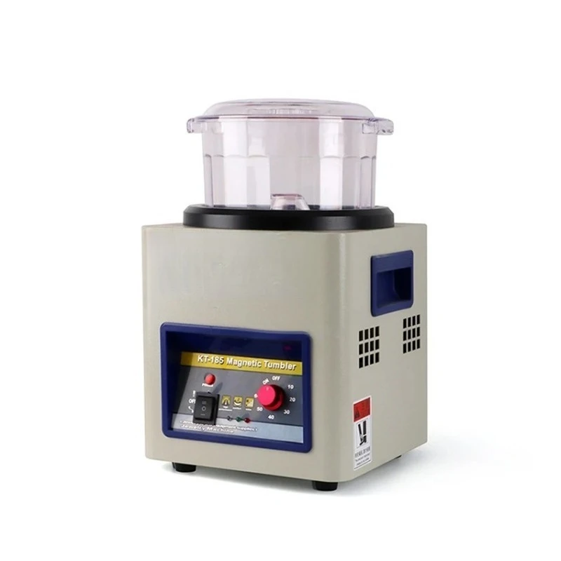 KT-185 Magnetic Tumbler Jewelry Polisher Finisher Deburring Desktop Finishing Machine Magnetic Polishing Machine AC 220V