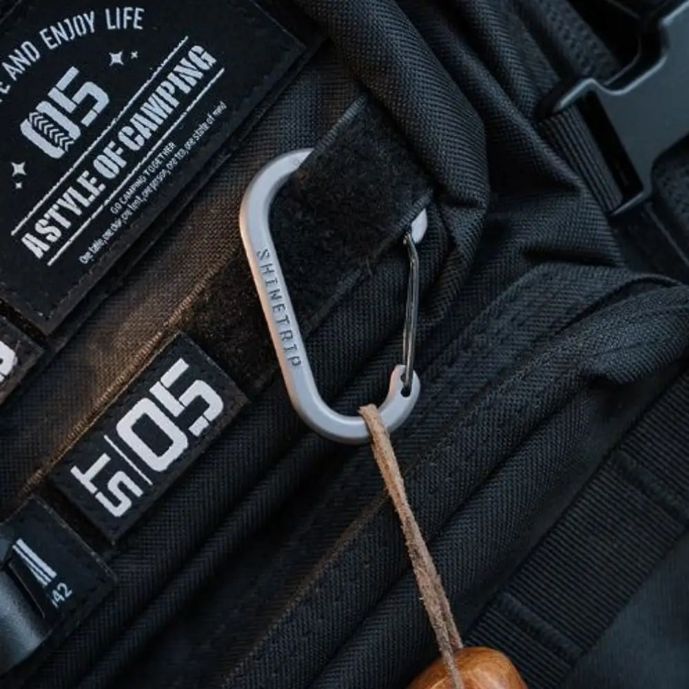 2pcs Stainless Steel Spring Snap Hook Safety Black/Grey Small Tool Storage Metal D-shaped Connection Buckle Carabiner