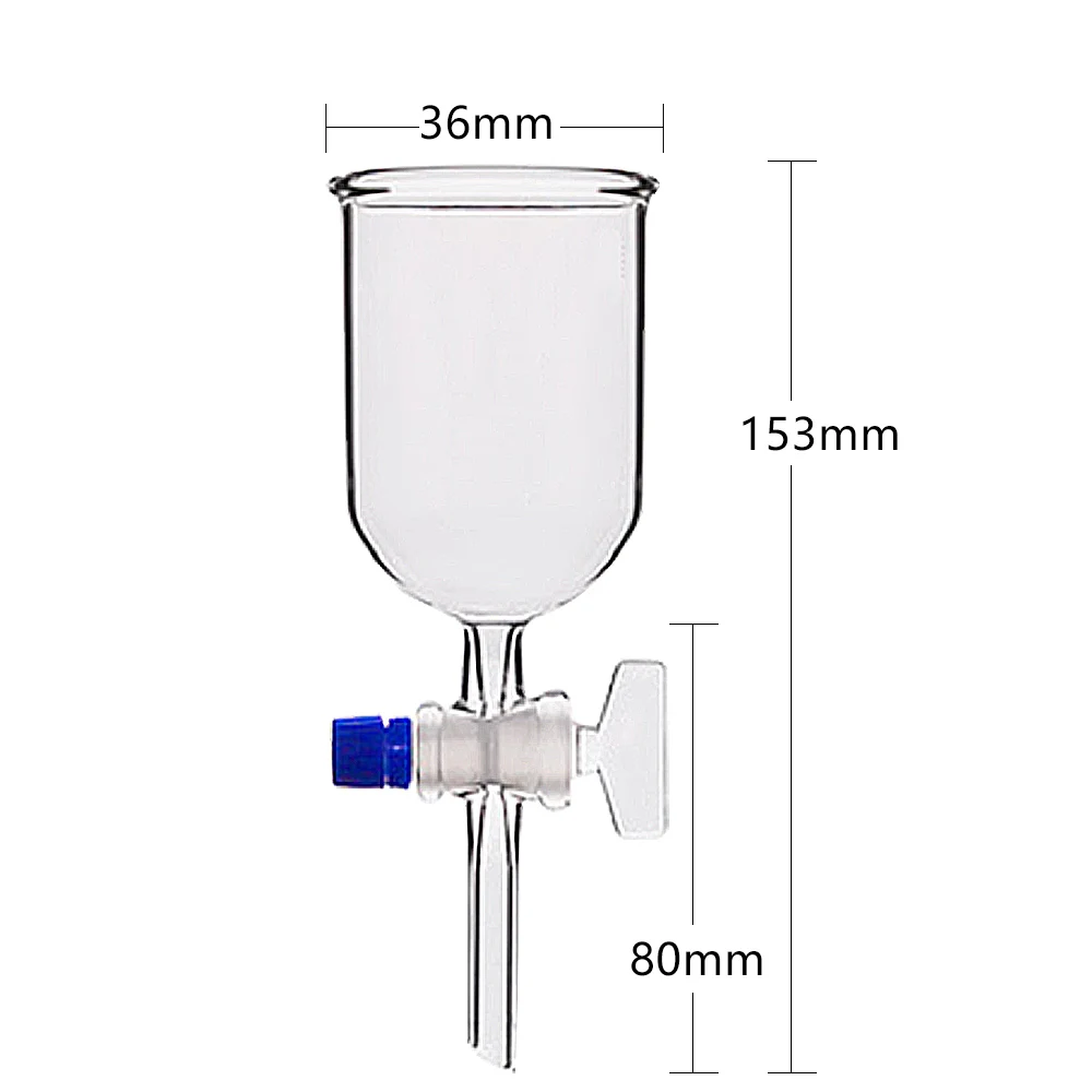 Barrel glass funnel (with glass piston) 100-1000ml chemical experiment glass instrument High temperature resistance