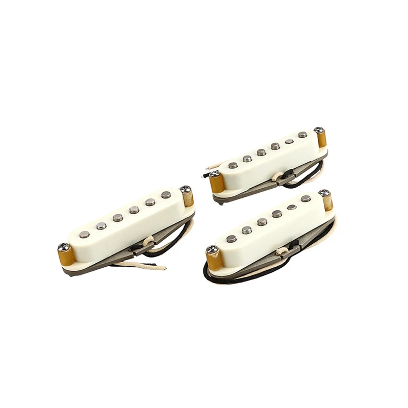 Plastic Guitar Pickups Vintage V70 SSS Alnico 5 Guitar Pickups For Strat Style Guitars,White