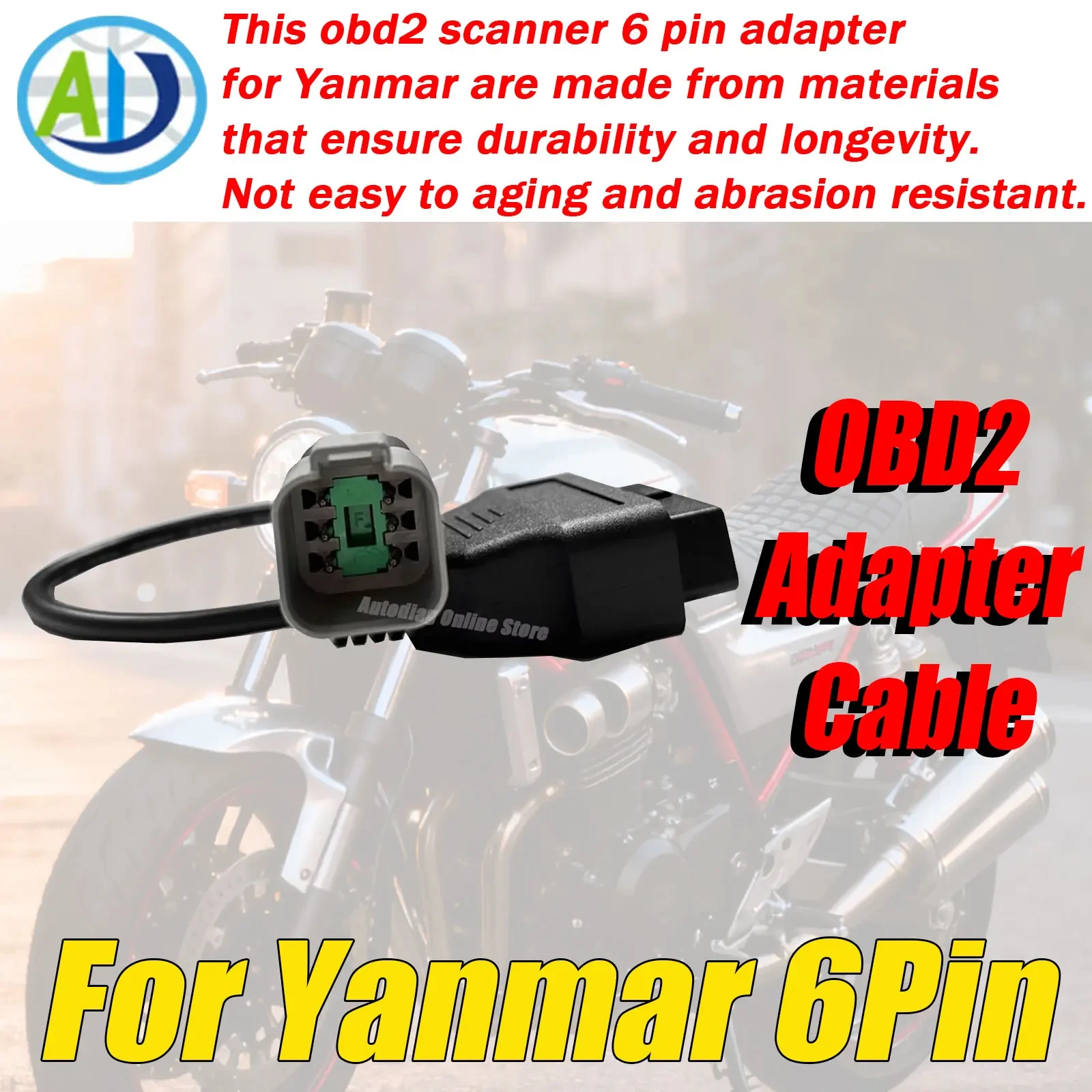 

For Yanmar 6 Pin to 16 Pin OBD2 Connector Cable For Yanmar 24V Diesel Vehicles OBDII Adapter Connector OBD2 Diagnostic Cable