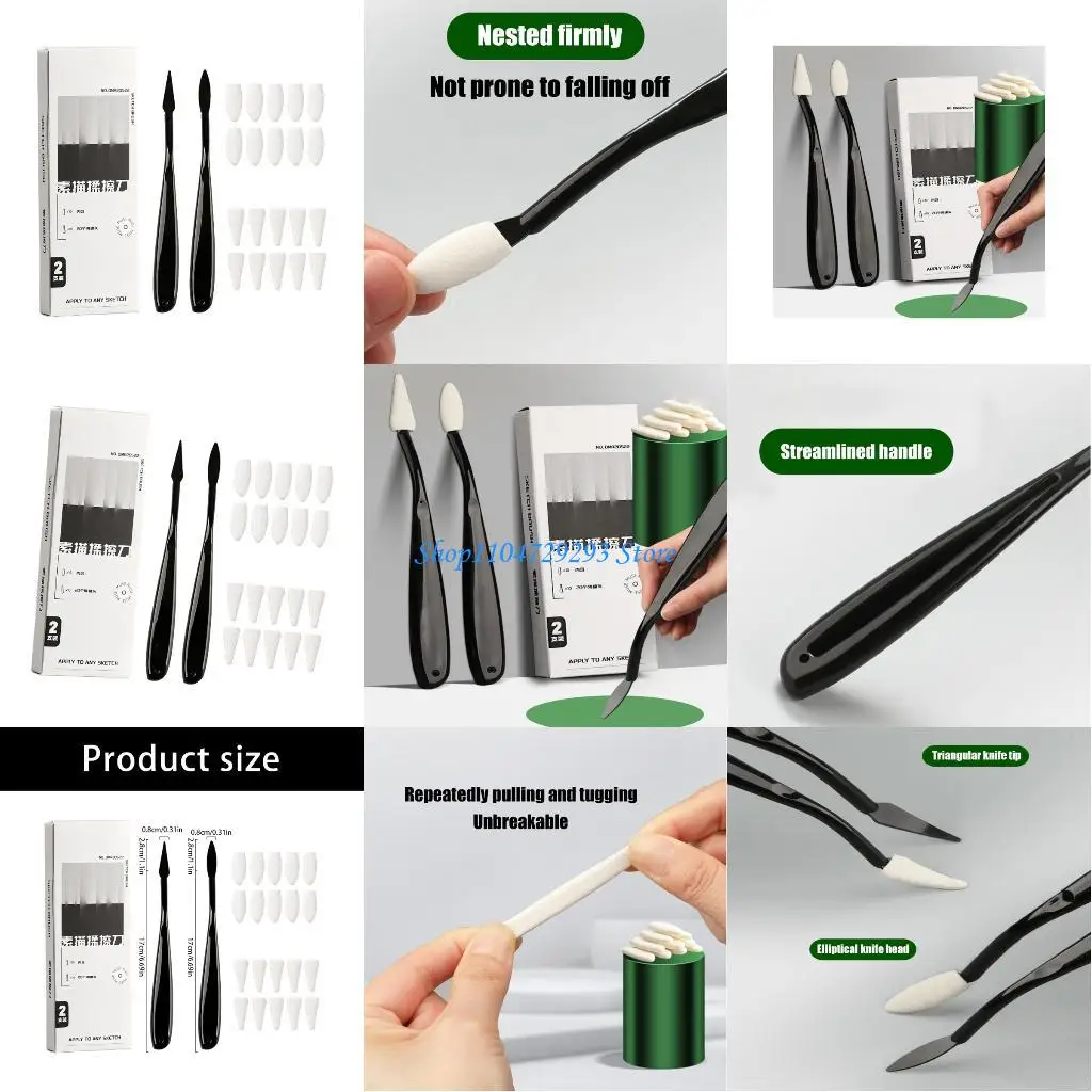 

Y2GD Profession Sketching Blending Tools Sponge Tips Set In Compacts Storage Case