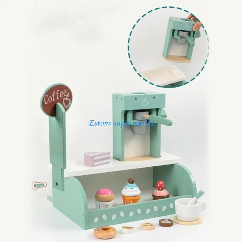 090B ครัวเล่นร้านกาแฟของเล่น Cupcake เด็กเล่นบทบาทชุดของขวัญวันเกิด Fine Motor Skill ของเล่น