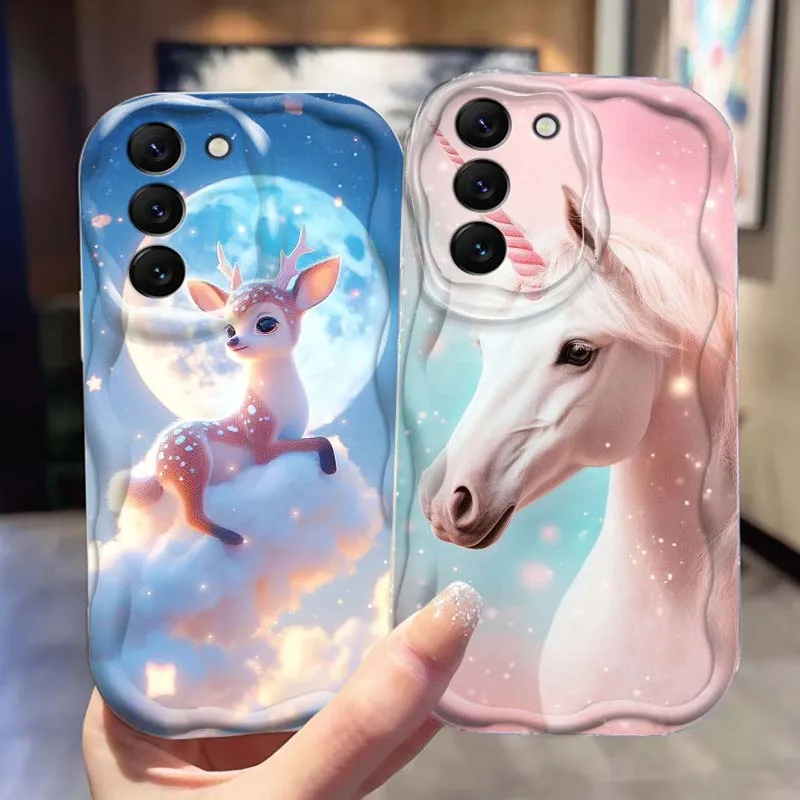 

Christmas Deer Horse Popular Phone Case For Samsung S25 S24 S23 S22 S21 S20 A04 A05s A05 A06 Ultra Plus FE 5G Wave Oil