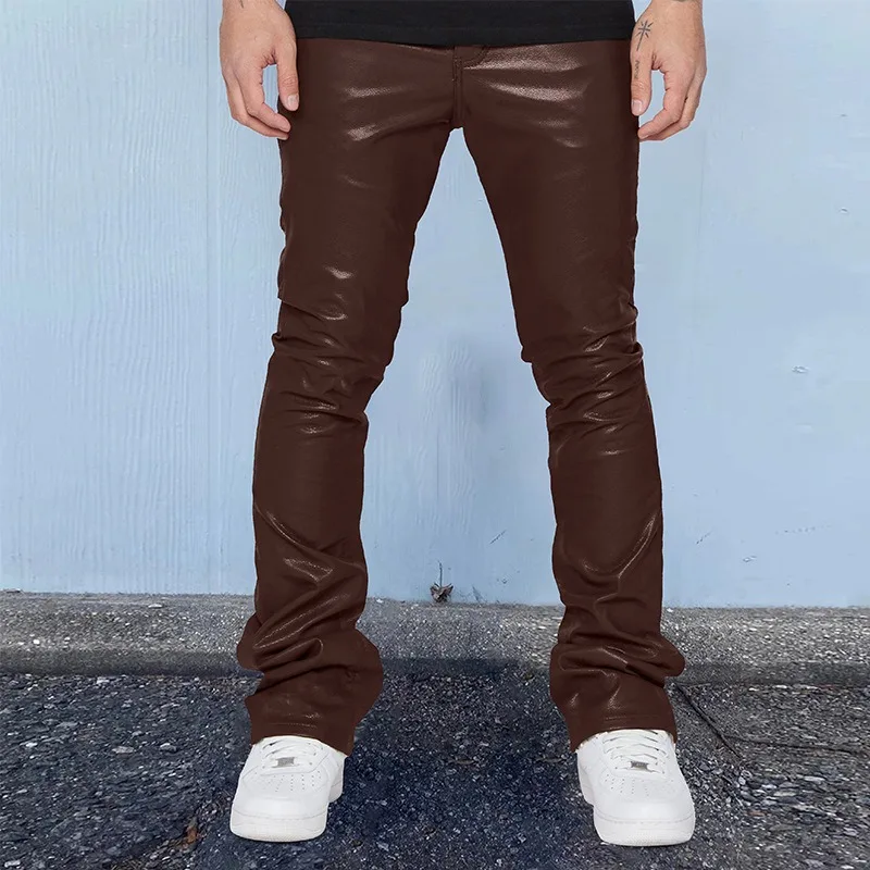 Men's Fashion Solid Color Slim Straight Pants 2023 New Autumn Pants Trousers Men's Casual Drawstring Mid Waist Hip-Hop Pants