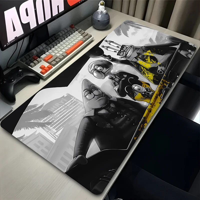 

Mouse Pad Non-slip Office Laptop Black And White Desk Mat S-spongeBob S-squarePants Mousepad PC Gaming Accessories Keyboard Pad