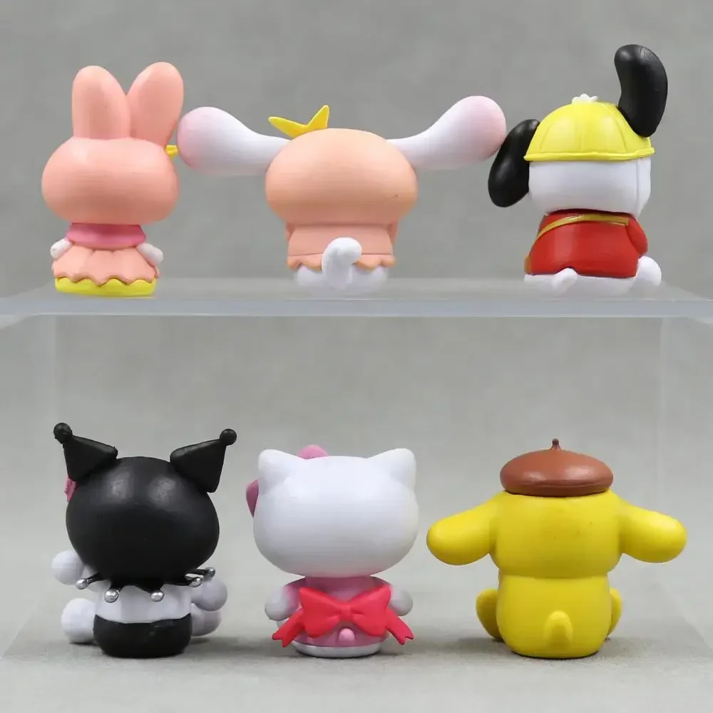 Sanrio 5Cm Mijn Melodie Figuur Anime Kawaii Cinnamoroll Kuromi Hello Kitty Cat Actie Collectie Materialen Geschenken Speelgoed Voor Kinderen