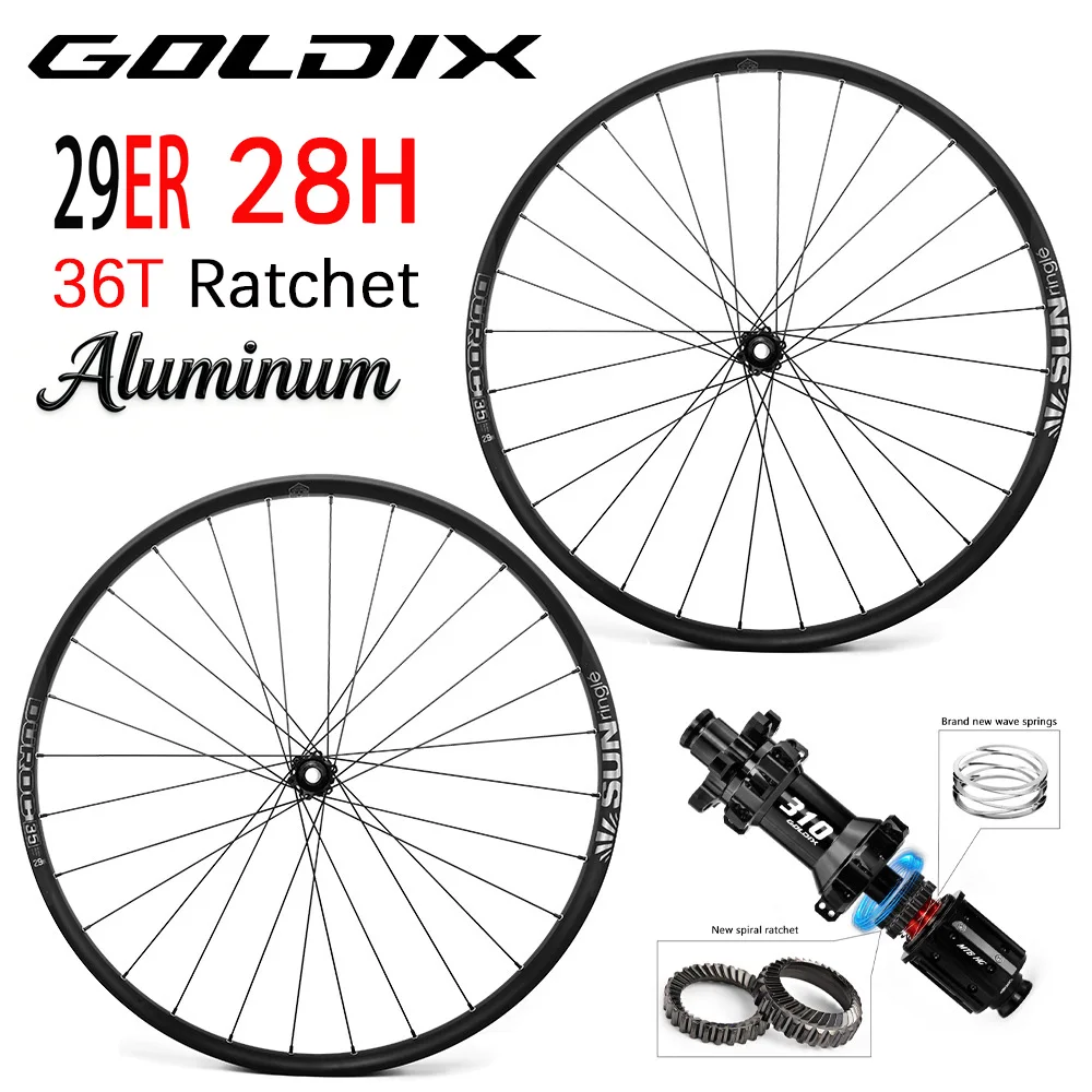 

GOLDIX Aluminum wheels 29 inch mtb wheels Ratchet 36T 28-hole Boost cube for XC AM FR DH Straight pull 6 bolt aluminum wheelset