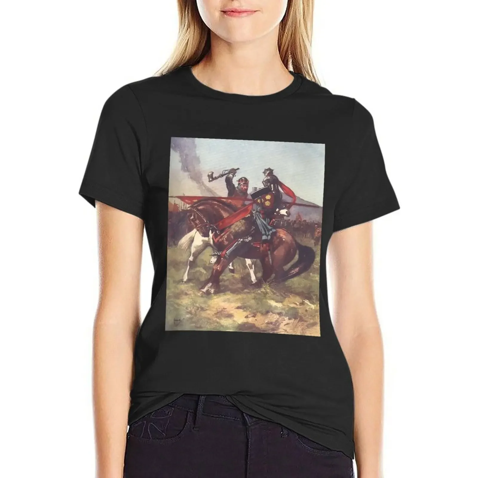 Robert the Bruce vs Henry DeBohun at Bannockburn, Scotland Premium T-Shirt vintage clothes Woman clothing