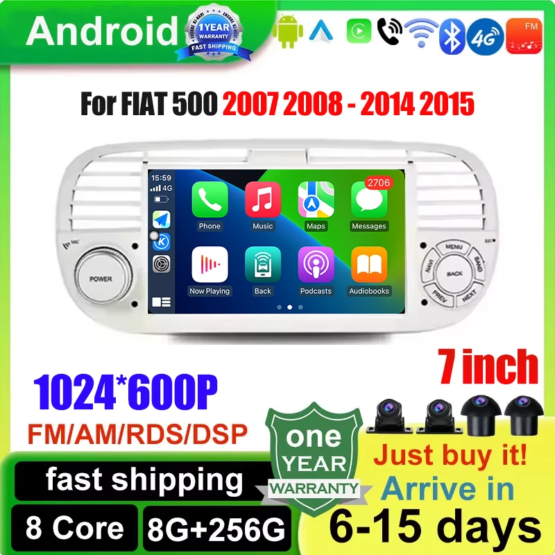 For Fiat 500 2007-2…