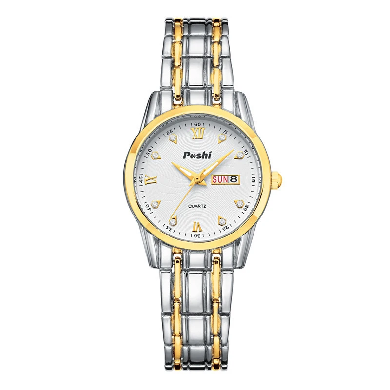 Luxury Women's Watches Calendar Waterproof Stainless Steel Band Ladies Quartz Watch Gold Plated Female Business Wristwatch Clock