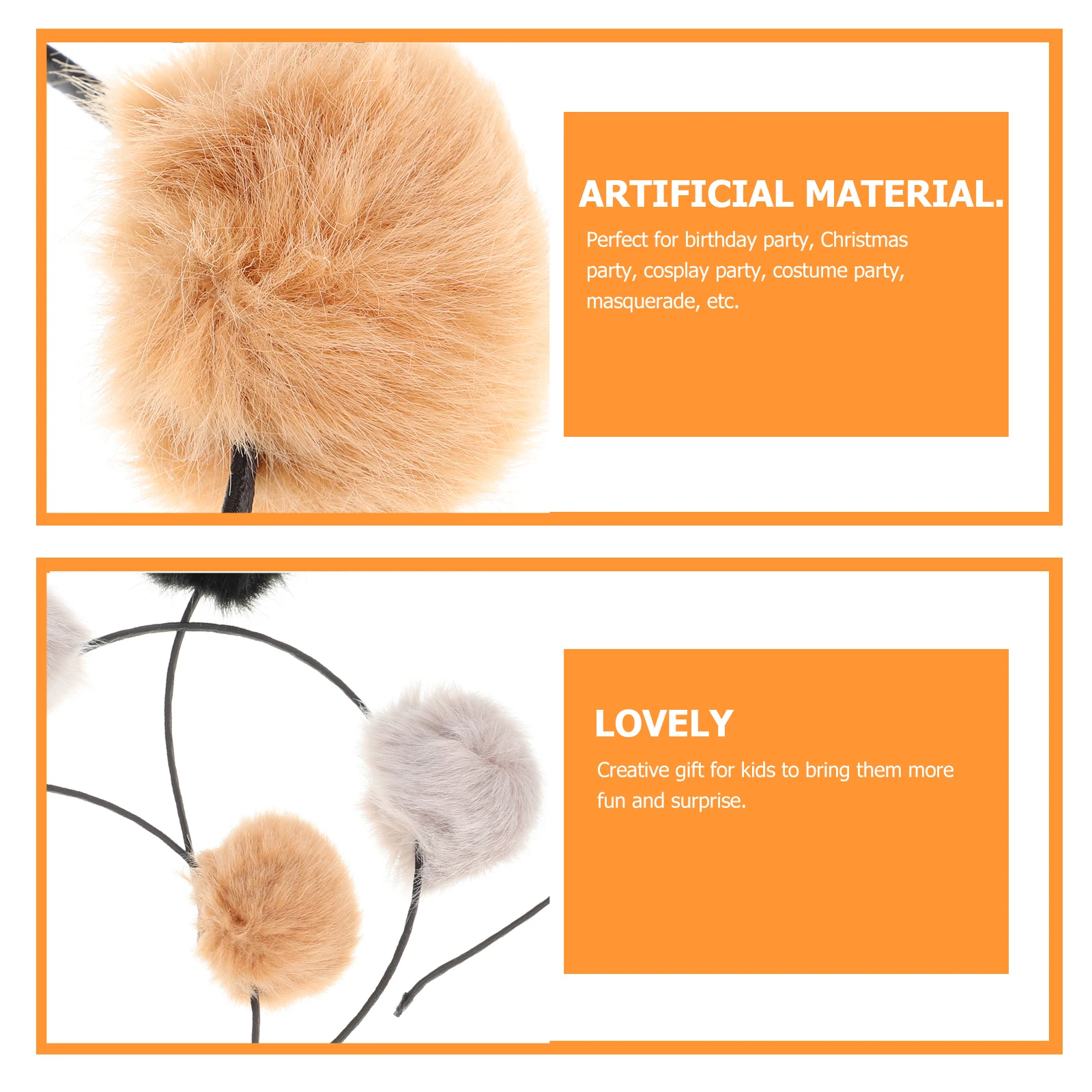 

Furry Headband for Girls Women Pom Pompom Ball Hair Kids Headbands Fuzzy Accessory Costume Party Christmas Gift