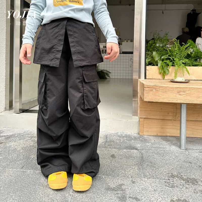 Girls' Work Pants for Spring and Autumn, Pure Cotton 2025 New Style, Stylish Casual for Big Children, Children's Pants