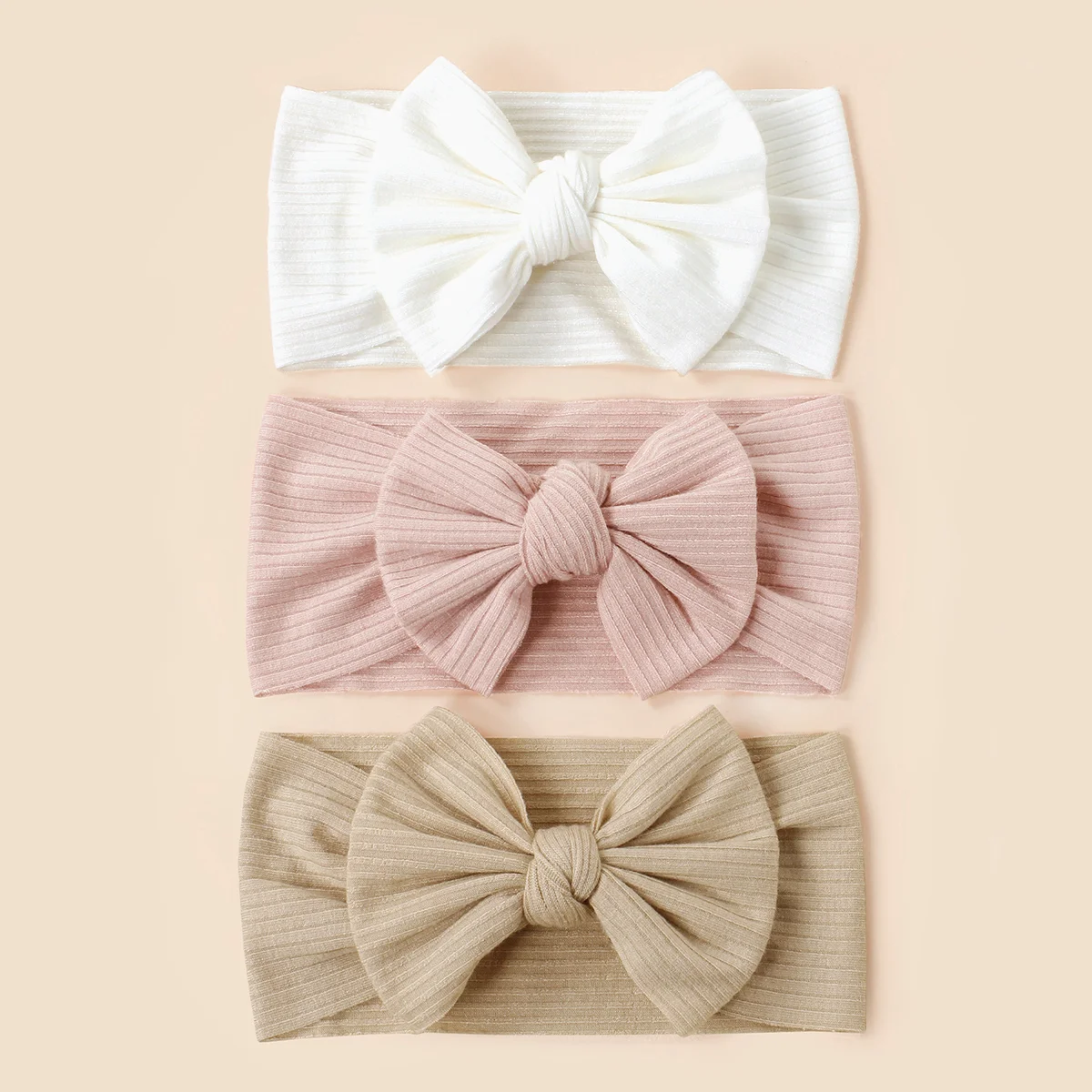 3pcs/Set Wholesale Knitted Children Hairband Solid Color Strips Cute Bow Headband For Infant Baby Kids Sport Hair Accessories