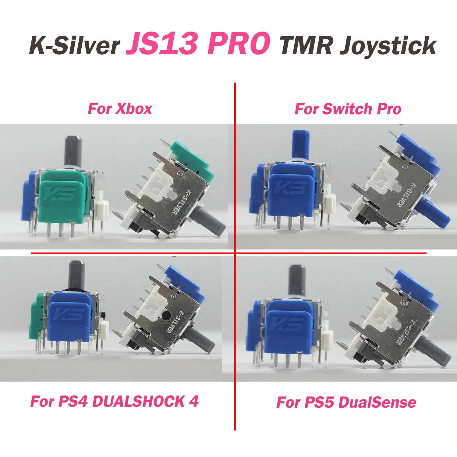 

2/10pcs K-Silver JS13 PRO TMR Electromagnetic Joystick for Switch Pro PS5 PS4 Xbox Series 3D Analog ThumbStick Anti-Drift