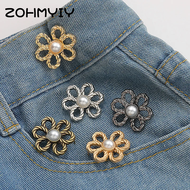 Jeans Waist Adjustable Buckles Beautiful Hollow Metal Button Woman‘s Trouser Wide-to-narrow Adjustable Buckle Lady Jeans Buckles