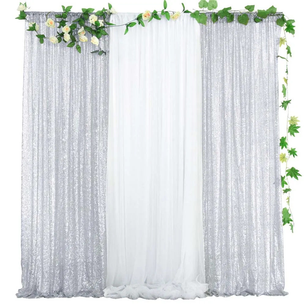 Cortina de Lantejoula para Photo Booth, Azul Royal, Baby Shower, Casamento, Aniversário, Decoração de Festa de Natal, 2ft x 8ft