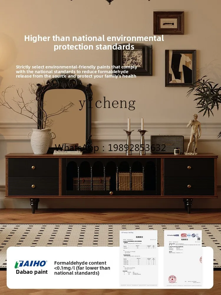 ZZ  furniture TV cabinet French retro solid wood antique living room home TV cabinet