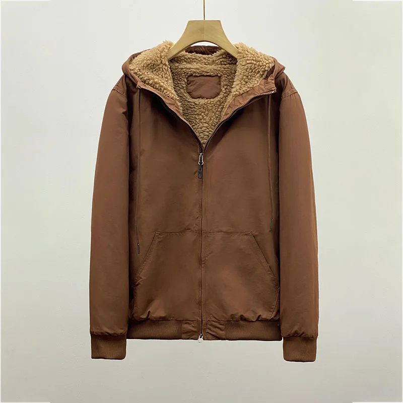 

ARC Same Style Outdoor Hiking Camping Fishing Traveling Outing Self-driving Solid-color Fleece Hooded Warm Cotton-padded Jacket