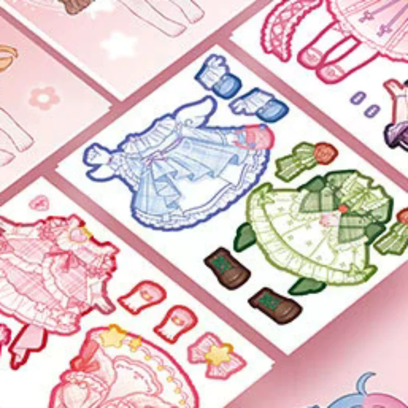 DIY Book Dress Up Sticker Book Cartoon Girl Makeup Show Sticker Book Princess Puzzle Toys Handmade DIY Sticker Toy Kids Gift
