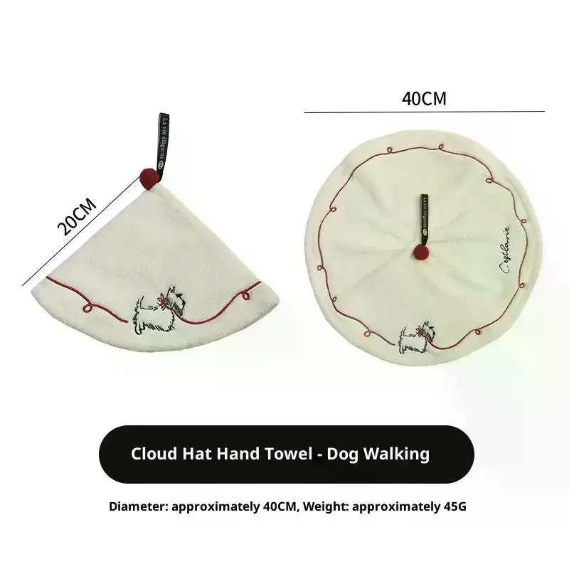 Hanging Hand Towel For Bathroom Kitchen For Children Adult Thickened Absorbent No-shedding Embroidery Drying Towel