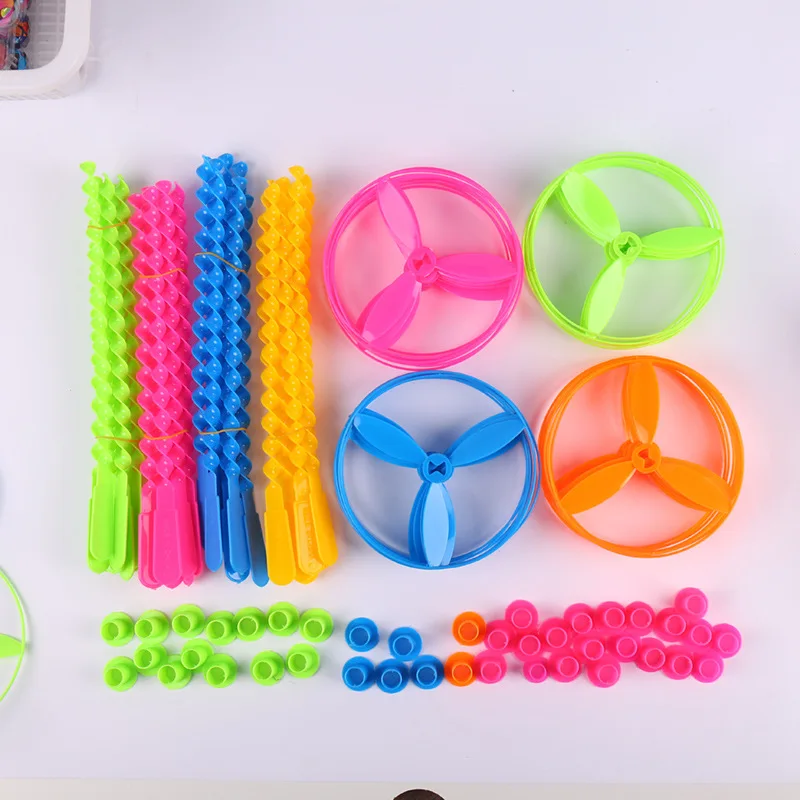 

20set/bag Colorful Hand Push Flying Disc Toys Plastic Flying Dragonfly Kids Birthday Party Favors Guests Gifts School Prizes