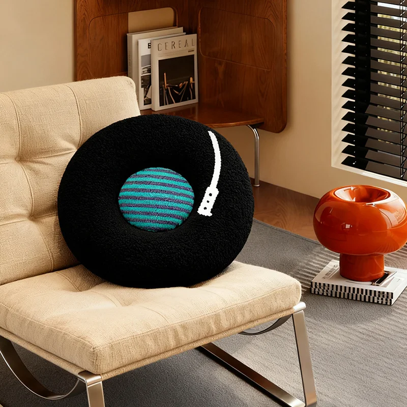 Cuscino da tiro retrò a forma di disco in vinile da 40 cm per gli amanti della musica Disco Party Cuscino creativo in peluche Cuscino per divano per divano
