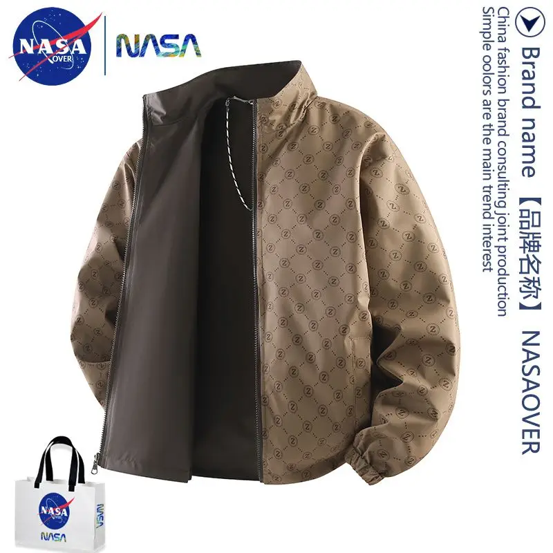 Spring and autumn new double-sided men's stand-up collar jacket windproof and water-proof men's jacket
