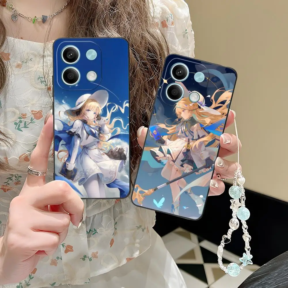 

Чехол для телефона Wuthering Waves Phoebe для POCO F6 F5 F4 F3 F2 Pro GT C40, защитный чехол с цветным принтом, красивый роскошный чехол