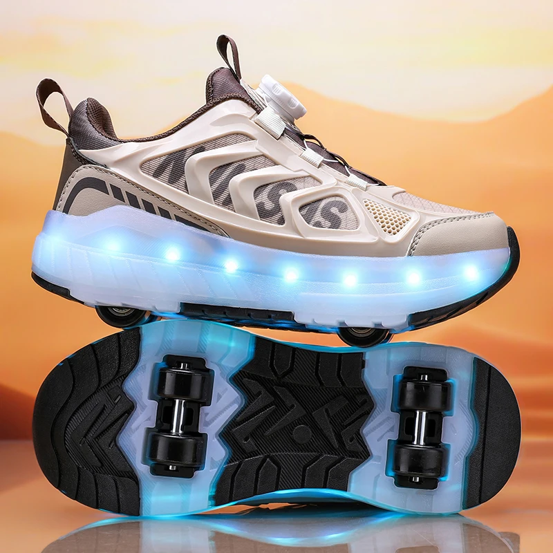 

Viral Kids' New Heelys: Girls' 4-Wheel, Boys' 2-Wheel Roller Skates & Student Transformable Wheeled Shoes