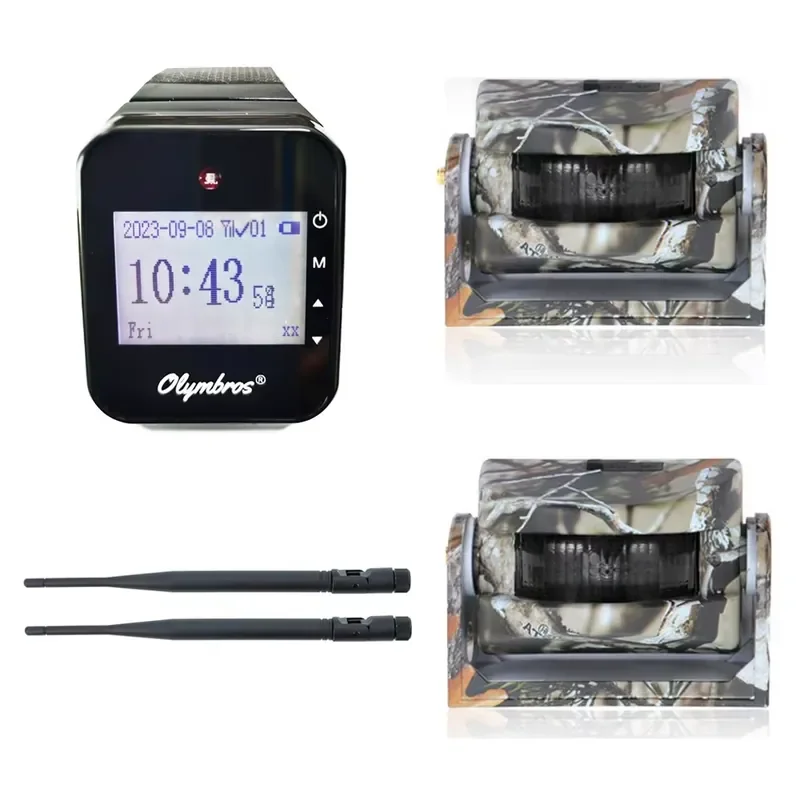 Olymbros Outdoor Weather Resistant Wireless Hunting Alarm System Motion Sensor Detector 15m IR Distance 0.3s Respond Time 1