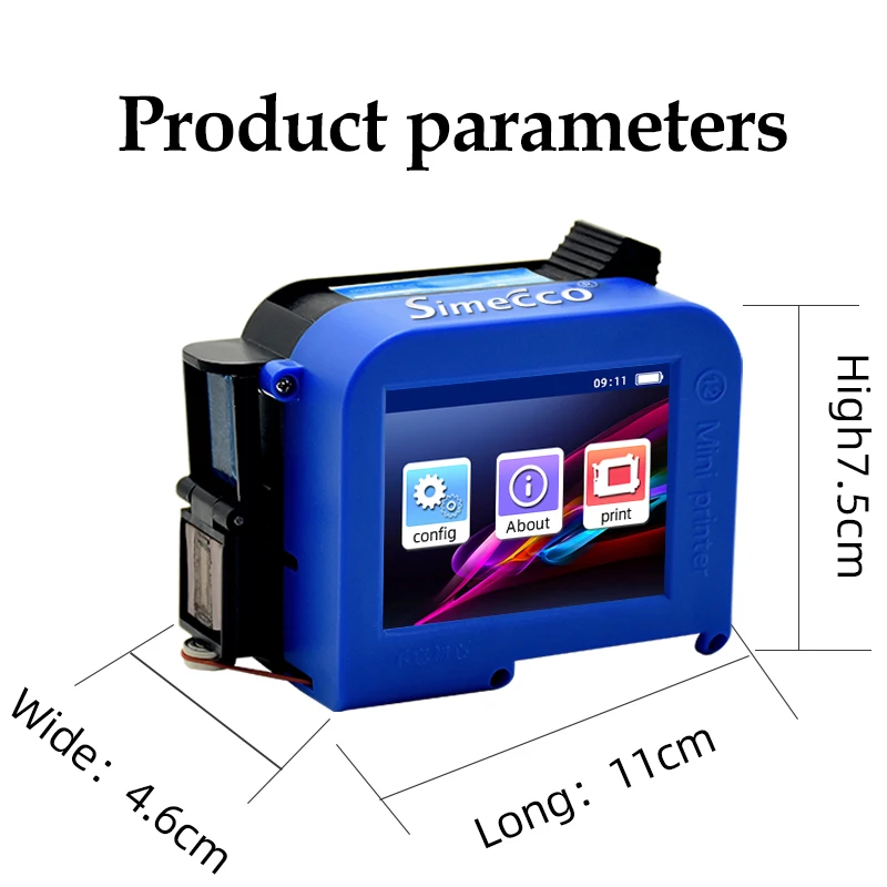 طابعة تسمية صغيرة محمولة ، تاريخ الإنتاج رقم الدفعة العمر الافتراضي الطباعة النافثة للحبر ، رمز الاستجابة السريعة ، نمط المبرمج ، المذيبات ، التجفيف السريع