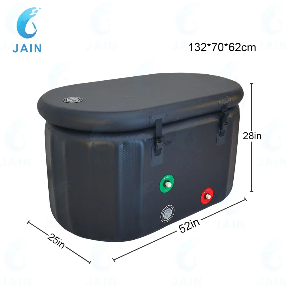 

Inflatable Cold Plunge Ice Bath Tub Compatible Water Chillers Outdoor Inlet Outlet Connection Accessories Insulated Lid150Gallon