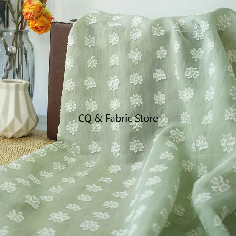 Soft Candy Color Cut Jacquard Chiffon Fabric For Dress Spring Summer Clothig Fabric Designer    By The Meter