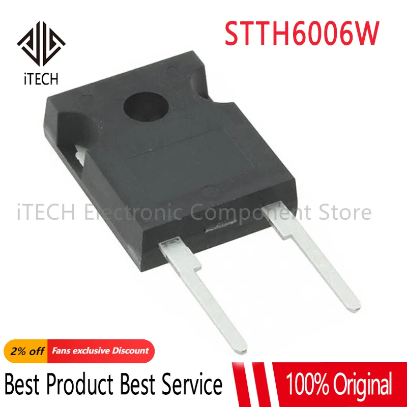 10PCS/Lot New STTH6006W or STTH6004W or STTH8006W TO-247 60A 600V Ultrafast High Voltage Rectifier