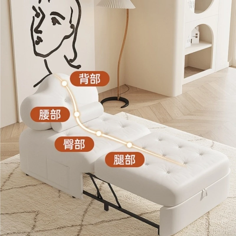 Internet celebrity living room cream wind push-pull multi-functional small apartment foldable single sofa bed dual-purpose 2026