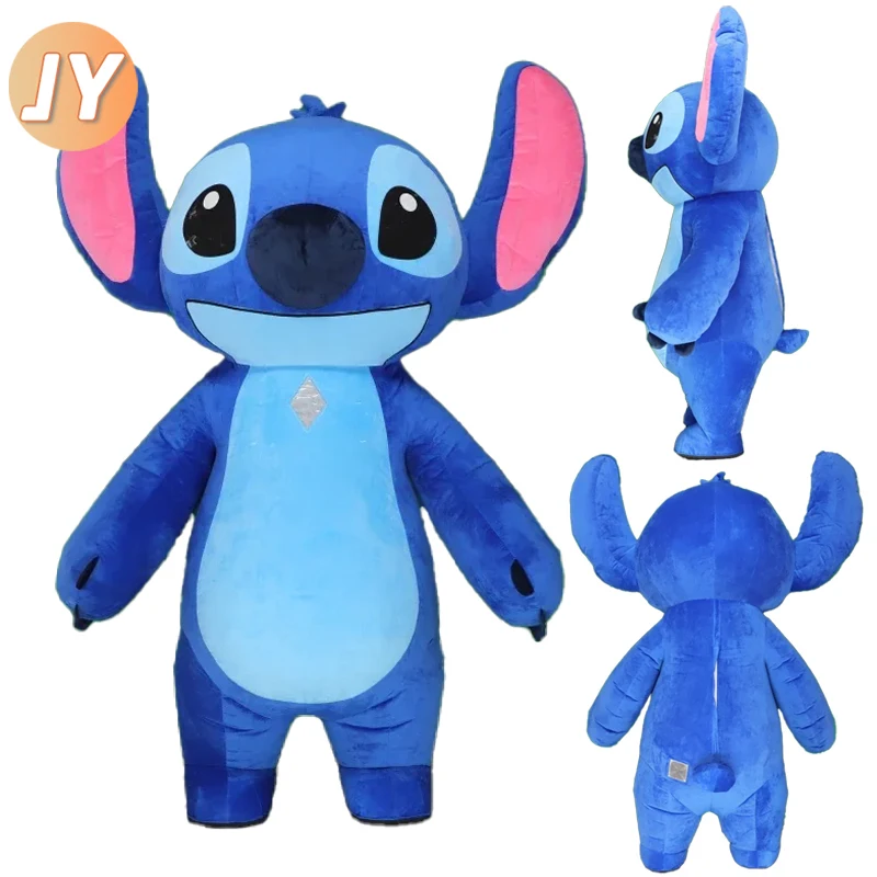 MINISO Disney High Quality Blue Lilo & Stitch Inflatable Costume Street Mickey Mouse Mascot Costume Cosplay Inflatable Garment