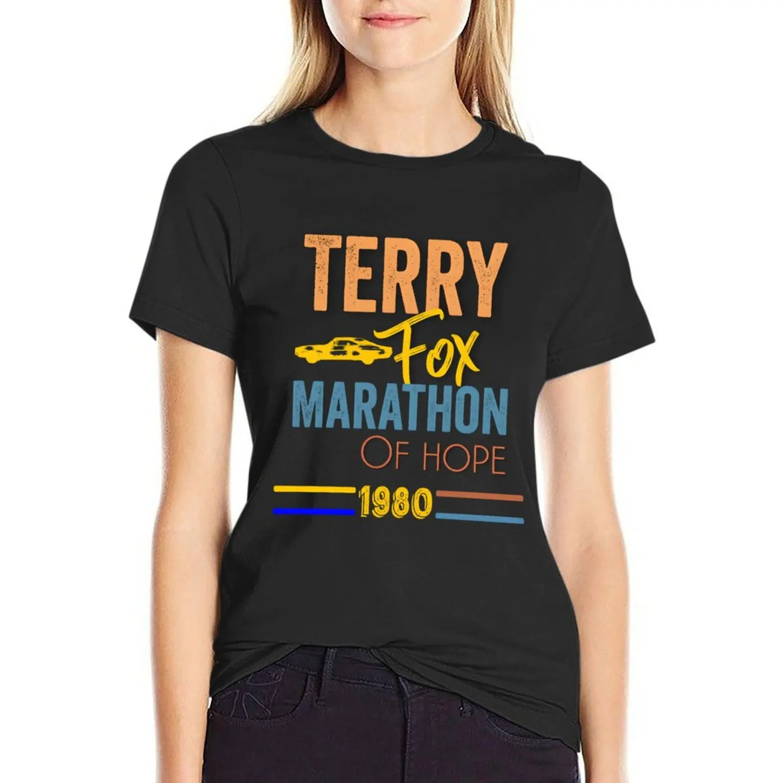 TERRY FOX MARATHON OF HOPE T-Shirt blacks Female clothing customs Women t-shirts