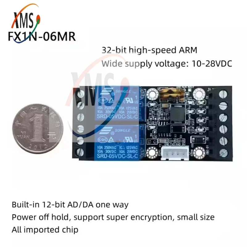 Imagem -06 - Placa de Controle Industrial Plc Controlador Lógico Programável Módulo do Atraso do Relé Controlador de Potência Fx1n06mr Dc1028v 1pc